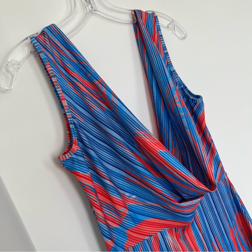 Commense Women's Flaming Passions Cowl Neck Long Dress Blue Size Medium Maxi - Picture 3 of 11